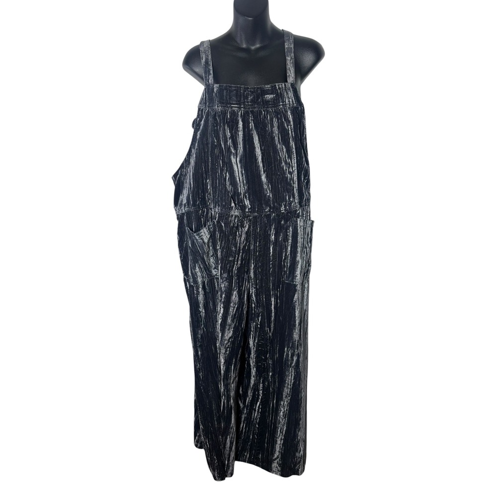 Natural life women's xl crushed velvet Dakota wide leg jumpsuit - Picture 2 of 8
